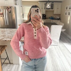 BDG Urban Outfitters Pink Henley Sweater XS